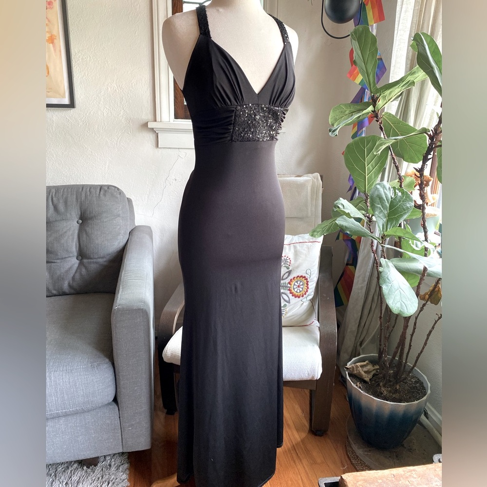 Jessica McClintock for Gunne Sax - Black Formal Sleeveless Prom Gown Juniors